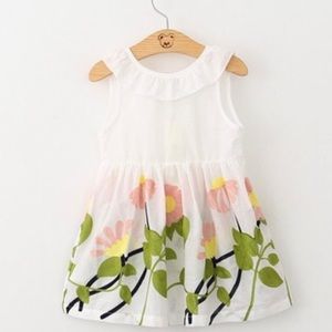 2019 Spring Girls Dress Backless Bowknot V-Neck